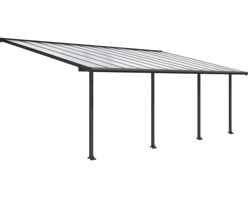 Auvent avec plaques en polycarbonate et structure en acier