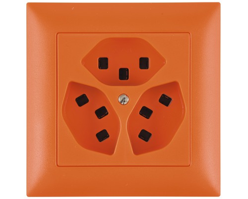 Prise de courant Edizio Due UP 3xT23 16A IP 20 orange