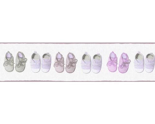 Bordüre 35864-1 Little Stars Schühchen rosa Bordüre mit Kinderschuhen