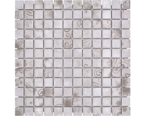 Keramikmosaik Quadrat Laceo grey 30x30 cm