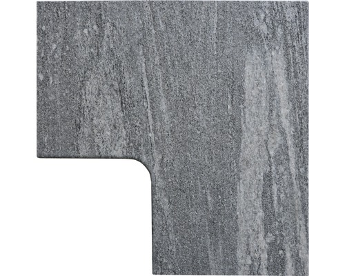 Bordure de piscine FLAIRSTONE Gneiss gris arctique pièce d'angle intérieur arrondi 60x35 / 60x35 cm