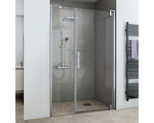 Porte pivotante pour niche Breuer Europa Design spécial droite verre véritable transparent clair aspect chrome