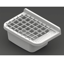 Waschbecken aus Kunststoff mit Gitter