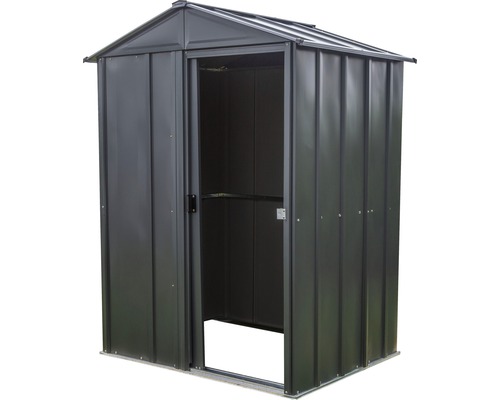 Metall Gerätehaus mit geöffneter Tür