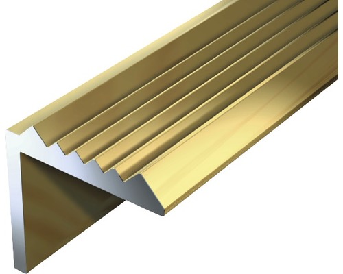 Treppenprofil Aluminium gold 21 x 21 x 1,8 x 1,8 mm 2 m