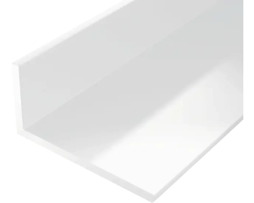 Winkelprofil PVC 20x10x1,5 mm, 2 m, ungleichschenklig weiss