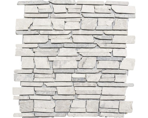 Mosaïque en pierre naturelle Brick230 uni Grey 30.5x30.5 cm