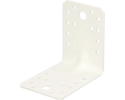 Équerre pour charges lourdes avec moulure 90x90x65 mm, blanc à surface plastifiée, 1 unité