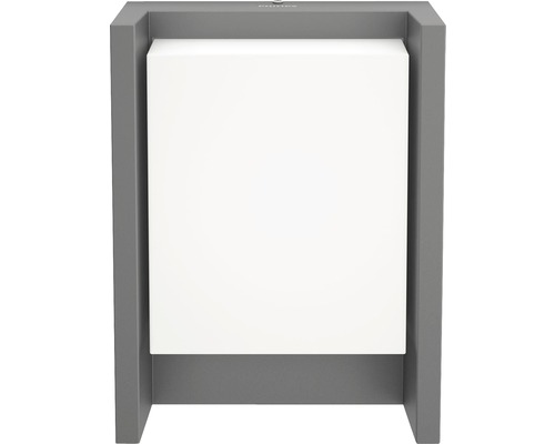 Graue Aussenleuchte mit weissem Diffusor