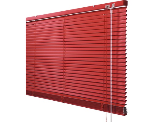 Store vénitien en alu Soluna avec fonction Dim-Out, 80x170 cm rouge, avec 20% de lamelles supplémentaires pour un meilleur obscurcissement