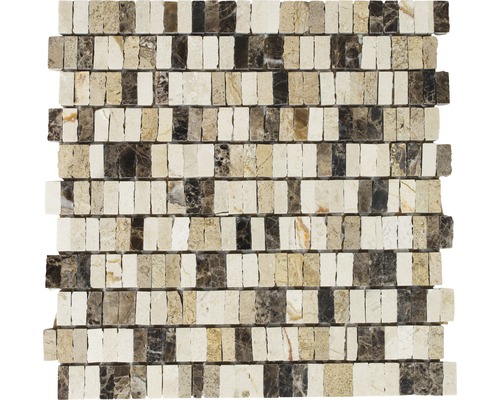 Mosaïque en pierre naturelle Marbre beige 30x30 cm