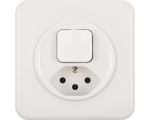 Interrupteur inverseur Feller Standard Due UP combiné SCH6/T13 IP 20 blanc