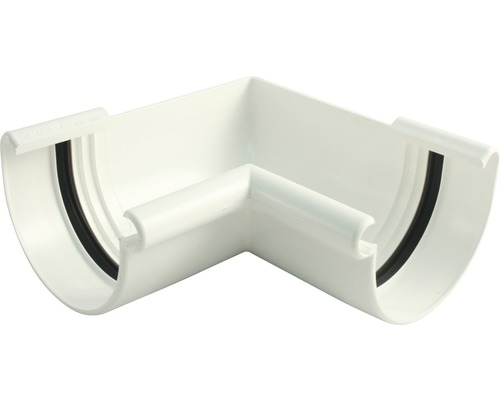 Angle intérieur Marley plastique semi-circulaire 90° blanc de signalisation RAL 9016 DN 125 mm