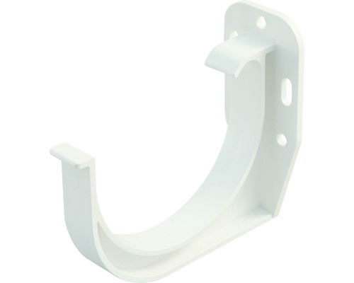 Support de gouttière Marley plastique semi-circulaire blanc de signalisation RAL 9016 DN 125 mm Support de gouttière en plastique