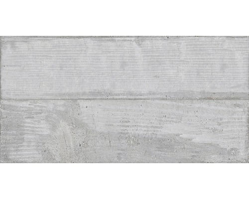 Carrelage aspect béton avec structure en bois