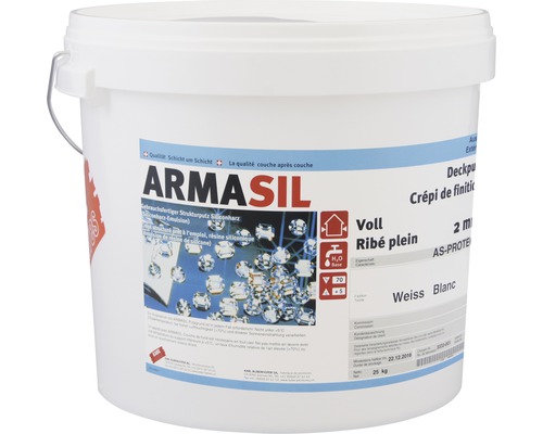 Enduit de finition Kabe Armasil ribé plein 2 mm blanc 25 kg