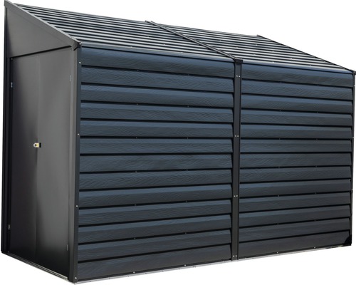 Armoire de jardin en métal avec porte verrouillable et toit monopente