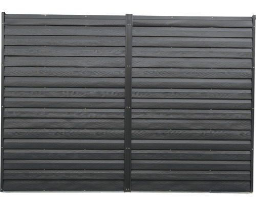 Élément de clôture en plastique avec profilés horizontaux