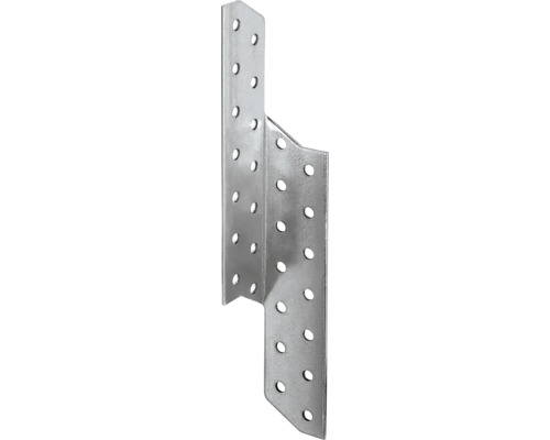 Structure de panne à chevron à droite 32x32x210 mm, galvanisée sendzimir, 1 unité Connecteur d''angle en métal avec trous