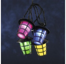 Guirlande lumineuse avec plusieurs lanternes colorées