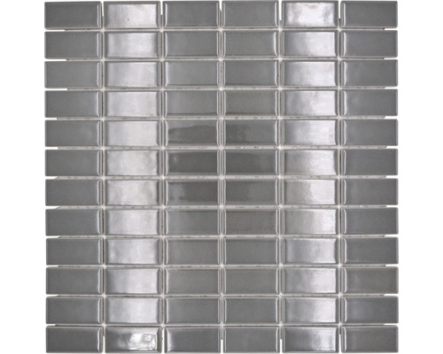 Mosaïque céramique uni métal brillant 30x30 cm Mosaïque rectangulaire grise pour mur et sol