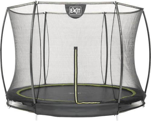Trampoline de sol EXIT Silhouette Ground + filet de sécurité Ø 305 cm noir Trampoline avec filet de sécurité