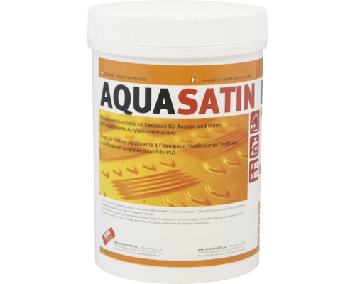 Kabe Decklack Aquasatin seidenglänzend 50 1 kg Eimer Aqua Satin Lack für den Innen- und Aussenbereich