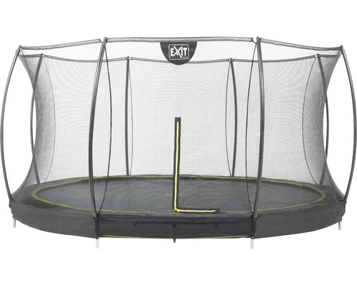 Trampoline de sol EXIT Silhouette Ground + filet de sécurité Ø 366 cm noir Trampoline de jardin rond avec filet de sécurité