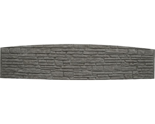 Plaque de clôture en béton à finition arrondie Standard Montana 200x45x3,5cm Panneau décoratif aspect pierre pour le jardin