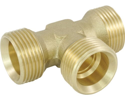 Pièce en T à clipser 3 x fil. ext. 3/4" ko Té en laiton avec filetage mâle