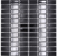 Mosaïque avec pierres rectangulaires noires et argentées