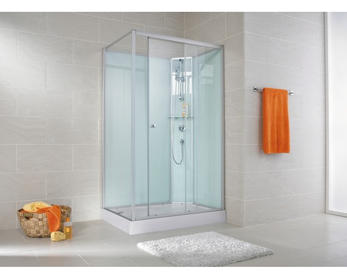 Cabine de douche SCHULTE Ibiza tirant droit 80 x 120 x 204 cm coloris aluminium