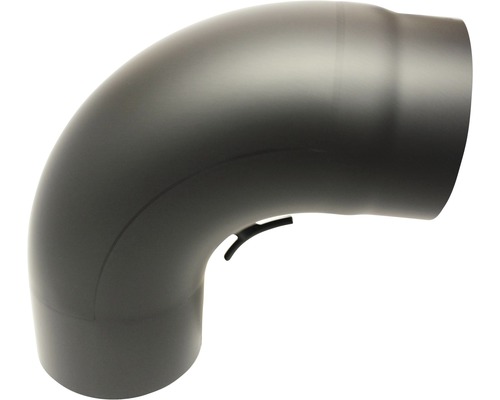 Coude de tuyau de poêle Ø130 mm 90° avec porte senotherm vernis noir métallique Coude de tuyau de poêle avec un angle de 90 degrés