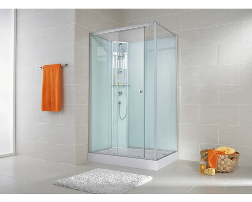 Cabine de douche SCHULTE Ibiza tirant gauche 80 x 120 x 204 cm coloris aluminium