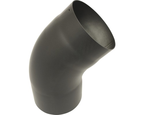 Coude de tuyau de poêle Ø150 mm 45° senotherm vernis noir métallique