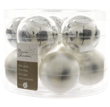 Paquet de dix boules de Noël en verre, diamètre 60 millimètres