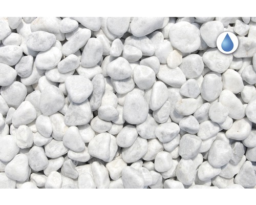 Galets décoratifs blancs avec symbole de résistance à l''eau
