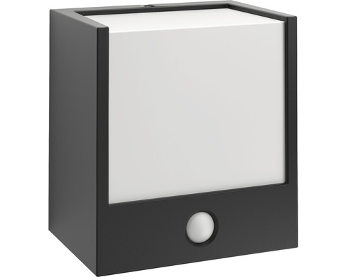 Applique murale LED Philips myGarden Macaw avec capteur de mouvement 4 W noire Applique murale cubique avec détecteur de mouvement