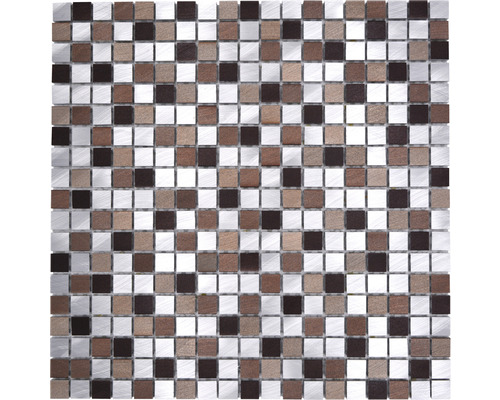 Aluminiummosaik Quadrat mix alu-kupfer 31,7x31,7 cm