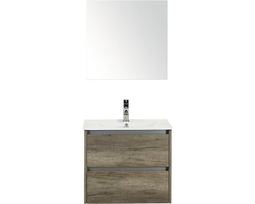 Ensemble de meubles de salle de bains Dante Nebraska oak miroir