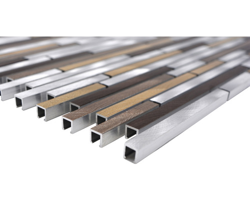 Mosaïque en aluminium et aspect bois