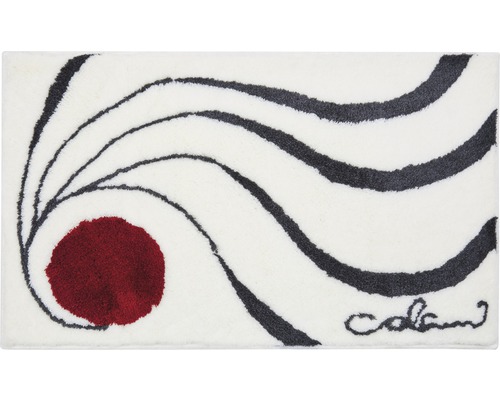 Tapis de bain avec motif ondulé et pastille