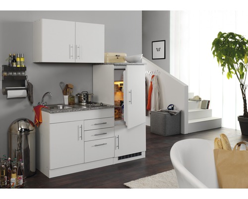 Küchenzeile mit Geräten Held Möbel Toronto 160 cm Frontfarbe weiss Korpusfarbe weiss 909.6513