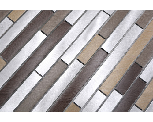 Mosaïque imitation bois et métal