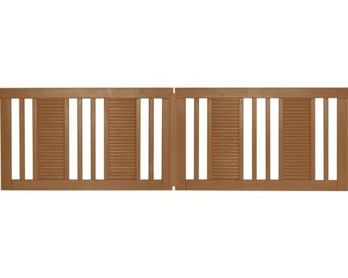 Portail double Konsta Fenris sans fraisage pour serrure 300 x 90 cm cerisier Portail double en bois avec insertion à lamelles