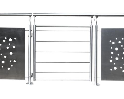 Porte de balustrade V2A avec barres horizontales l : 800 mm