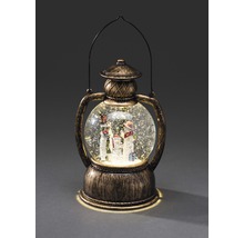 Lanterne boule à neige décorative avec figurines de bonhommes de neige