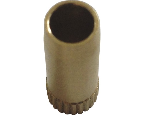 Messingfarbene Rohrkappe mit gerändelter Basis