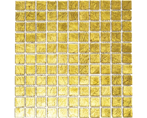 Glasmosaik Quadrat Crystal XCM8GO15 uni gold 30x30 cm