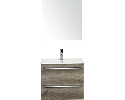 Ensemble de meubles de salle de bains Seville Nebraska oak armoire de salle de bains à miroir